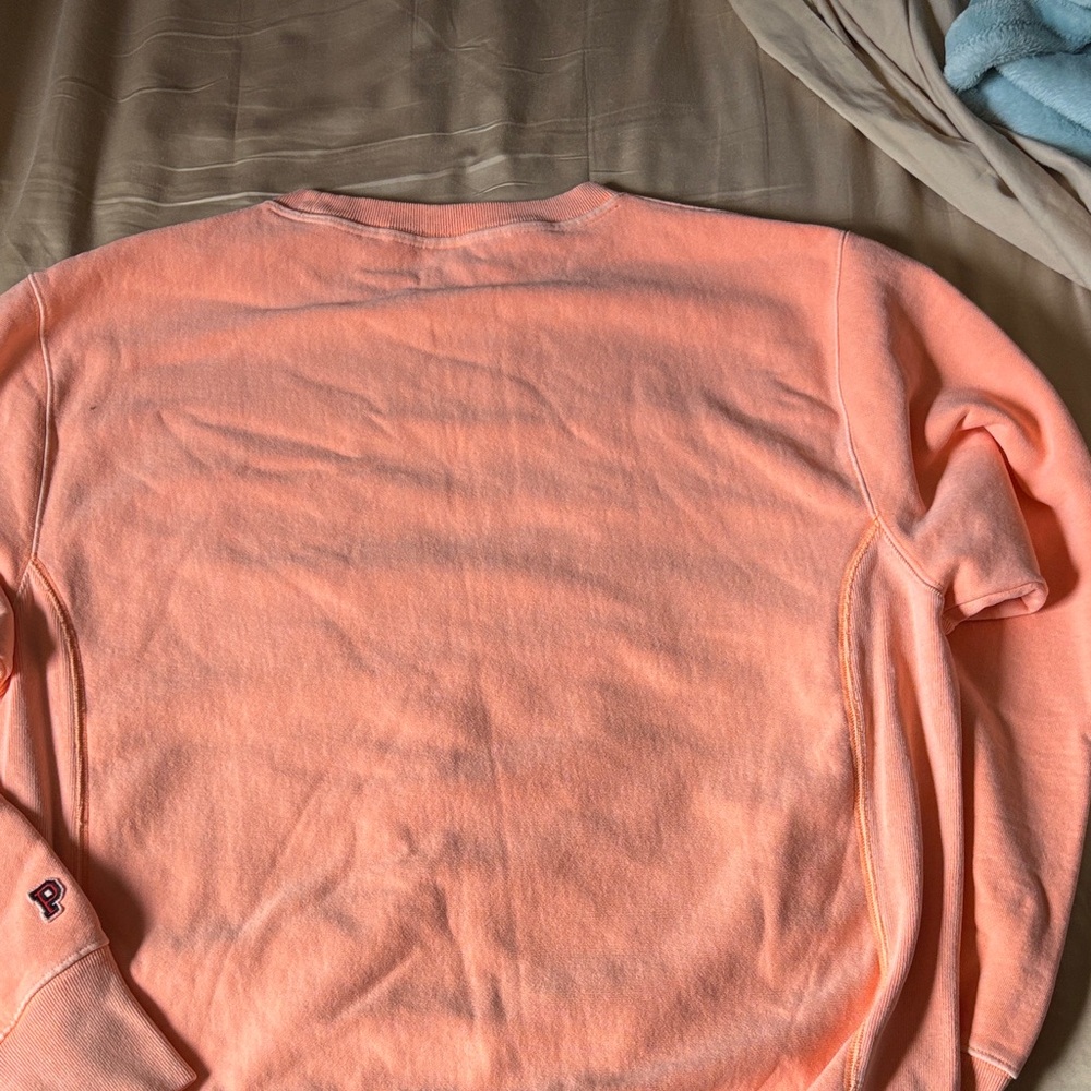PINK Victoria's Secret womens Coral Crewneck Sweater bright peach color - Picture 4 of 4